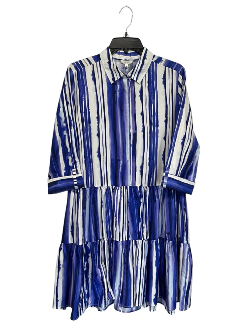 NWT Tyler boe | Blue white Striped Button Front Low Waisted Shirt Dress M